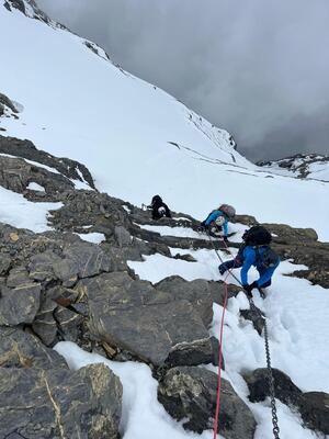 Kletterpassage am Clariden