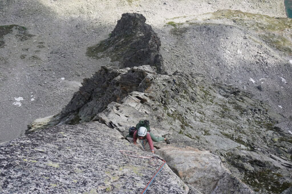 Kletterin auf dem Südgrat