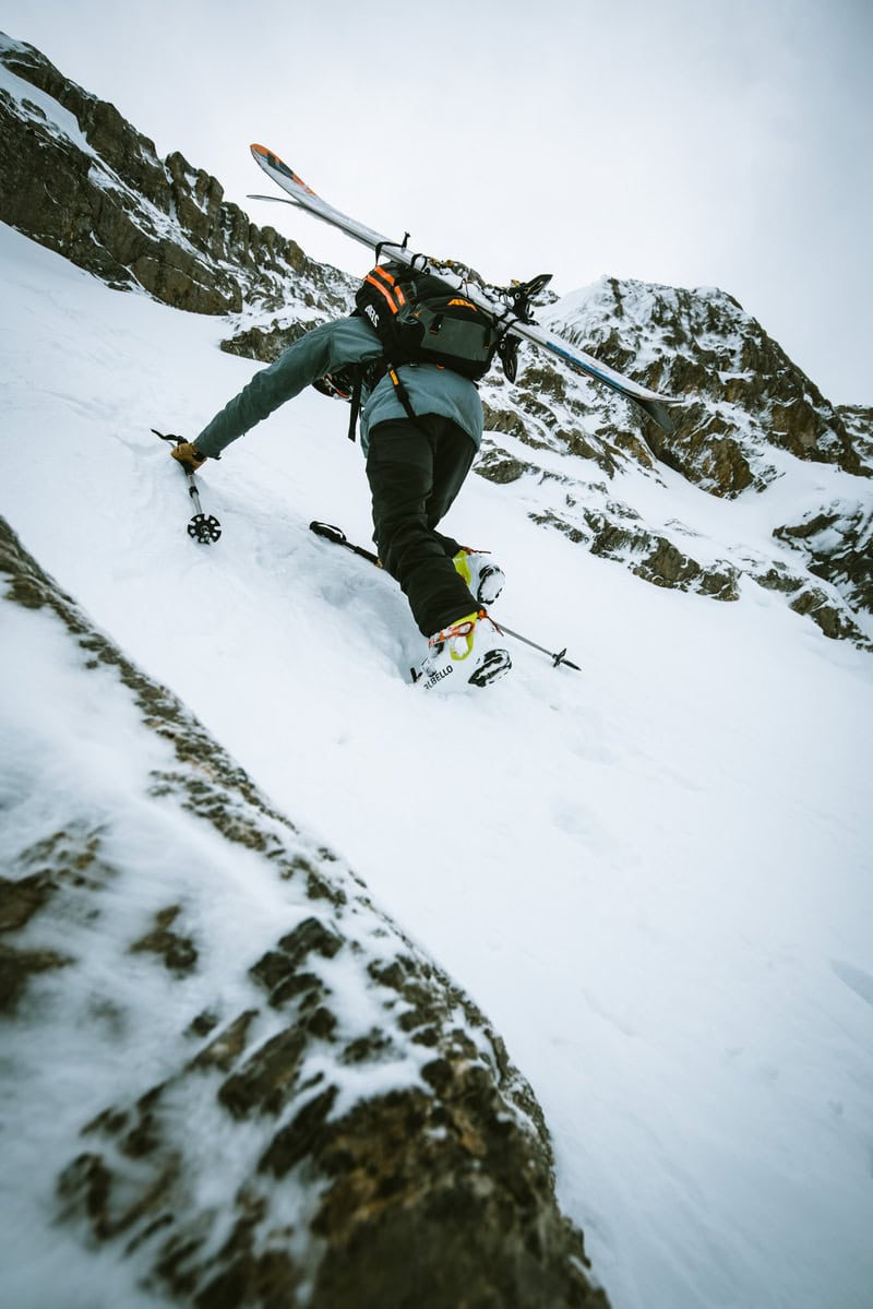 Aufstieg im Couloir