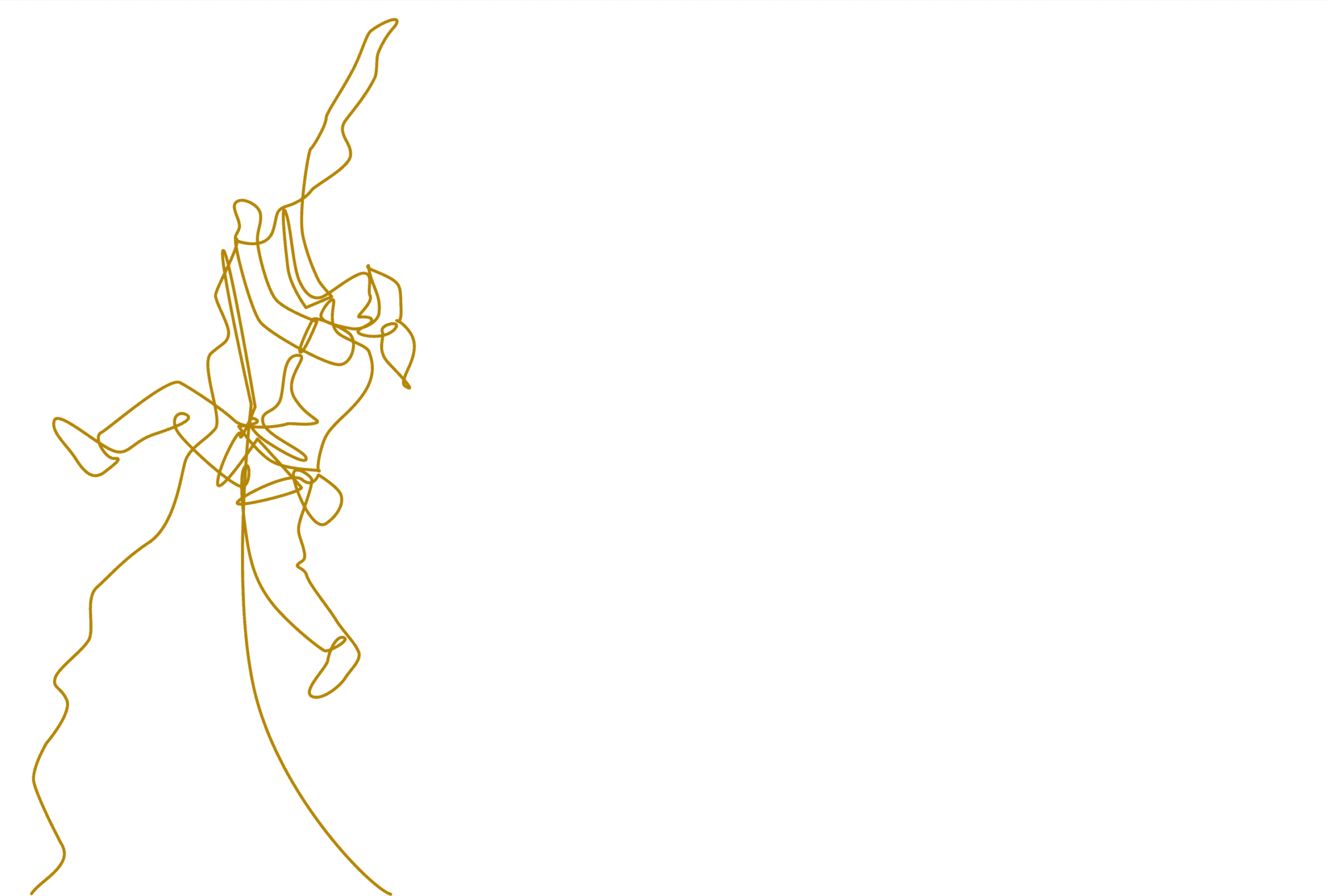 Illustration einer Kletterin als durchgehende Linienzeichnung